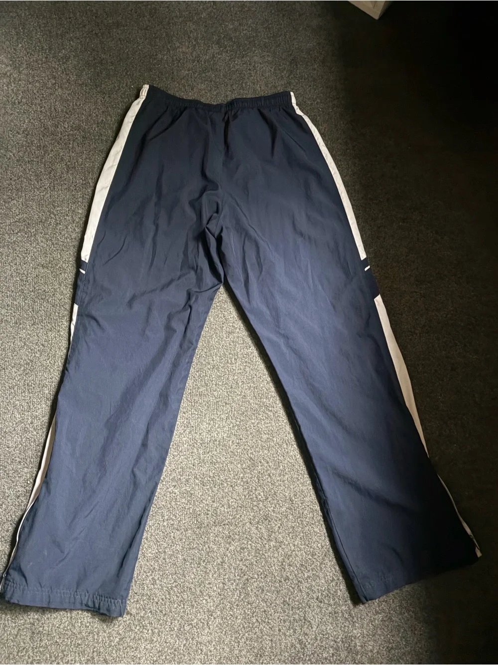 Vintage Nike Navy and White Kids Athletic Pants